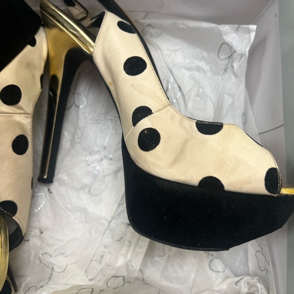 Jessica Simpson Halie2 Nude Satin Dots 8.5 - Picture 2 of 5